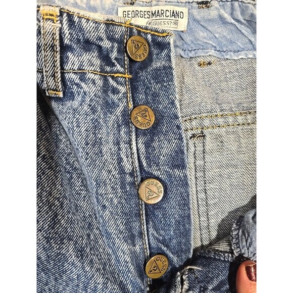 Guess Georges Marciano Jeans 80s Acid Wash Zig Zag Button Fly USA Vtg Women's 30 - Picture 4 of 16